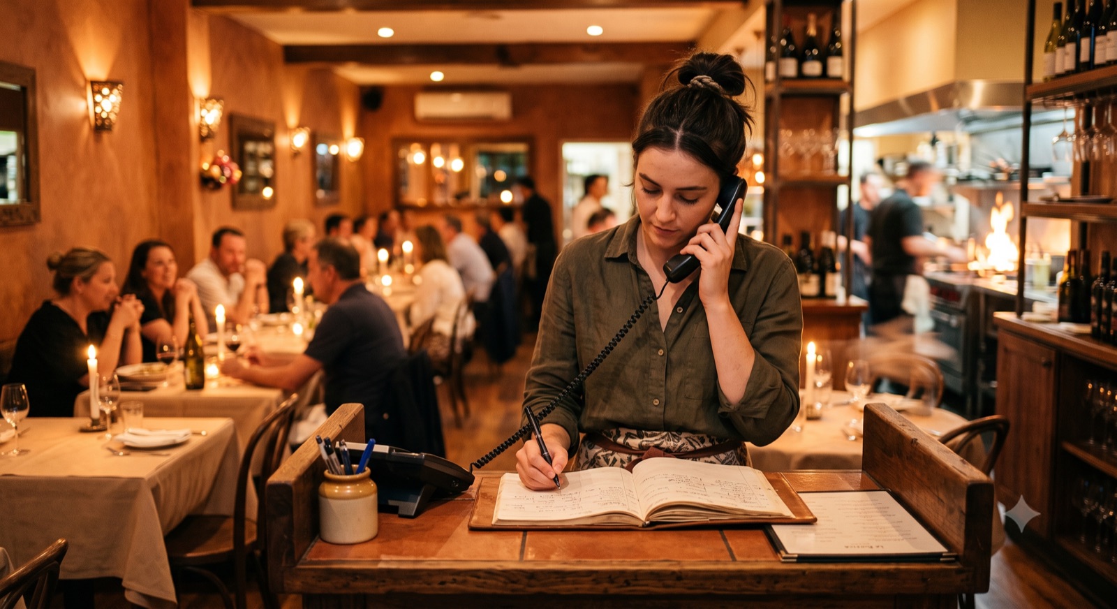 Busy restaurant with staff